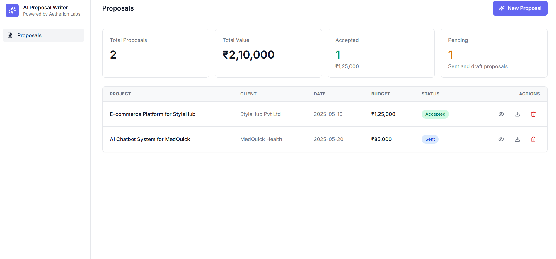AI Proposal Writer screenshot