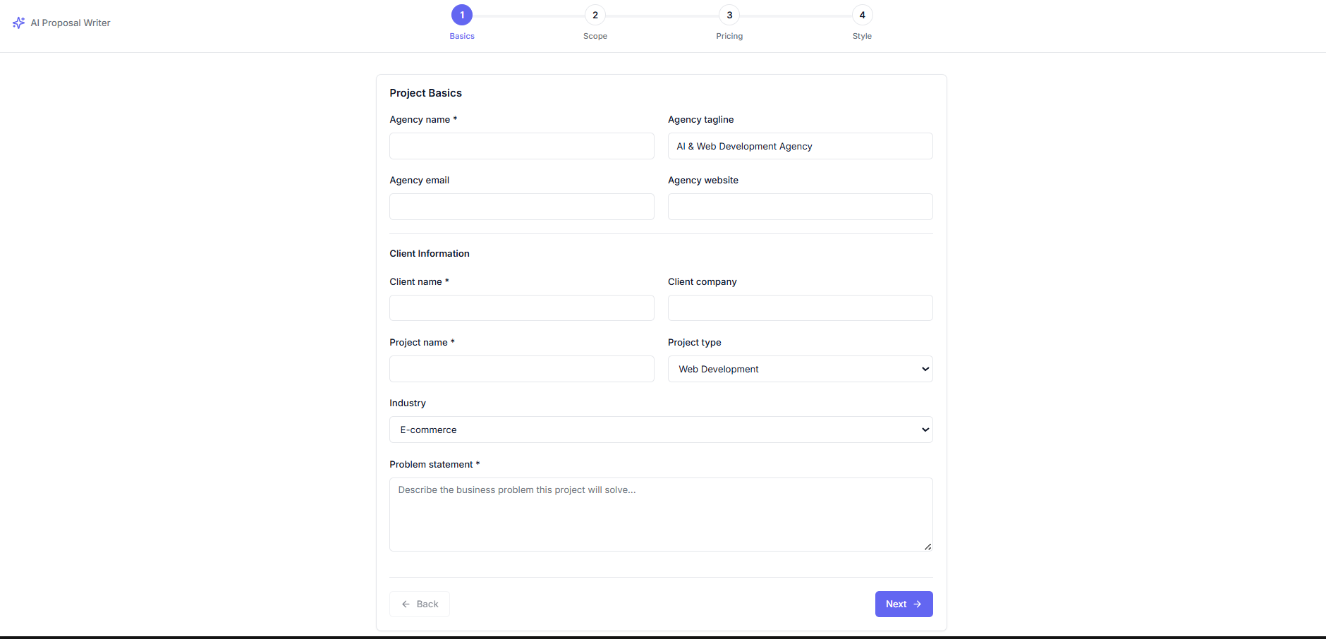 AI Proposal Writer supporting screenshot 1